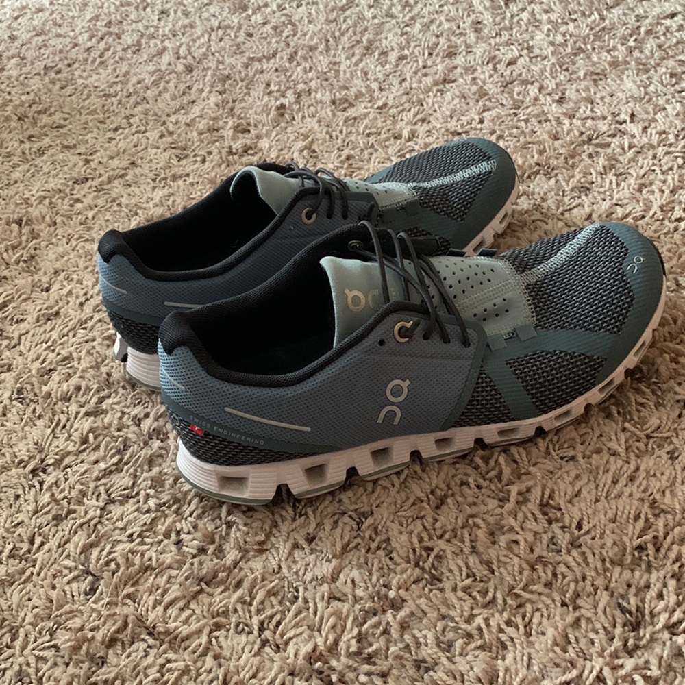 On Running Athletic Shoes in Blue